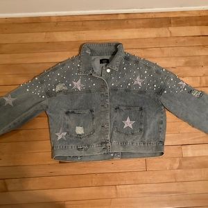 Vici North Star pearl denim jacket medium